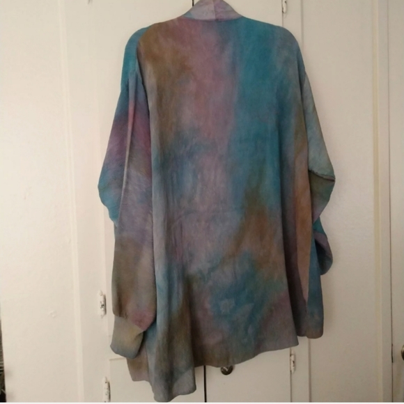 Art To Wear Silk Kimono Jacket Topper Dova Silk - Picture 2 of 7